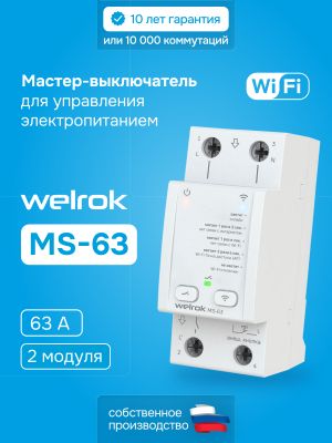 Однофазный мастер-выключатель Welrok MS 63А