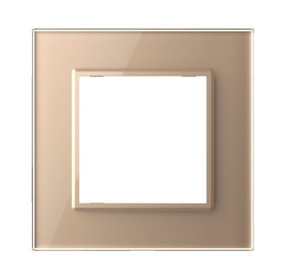 Рамка LIVOLO, 1 пост, цвет золотой, стекло